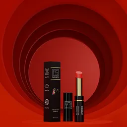 Lipsitck on red cicle podium