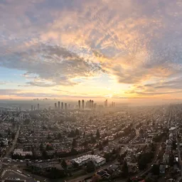 Cityscape dramatic Sunset Clouds