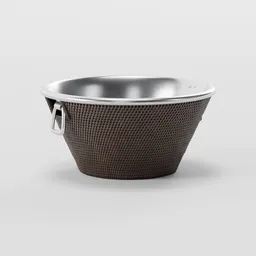 Woven Plastic Bowl with Metal Handles