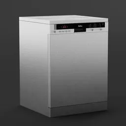 Realistic dishwasher 3D model with high-quality 2k textures, compatible with Blender for 3D kitchen design visualization.