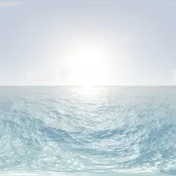 Bright Sunny Ocean Horizon Clear Sky