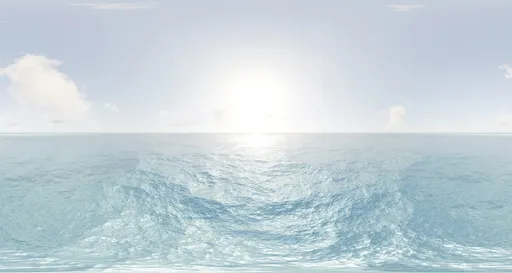 Bright Sunny Ocean Horizon Clear Sky
