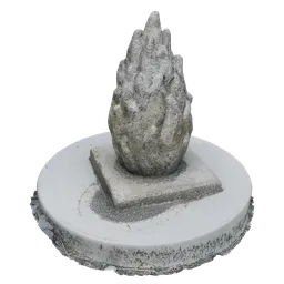 Detailed 3D scanned model of a textured stone sculpture suitable for Blender rendering.