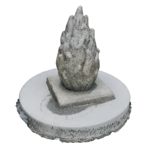 Detailed 3D scanned model of a textured stone sculpture suitable for Blender rendering.