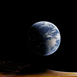 Realistic Earth Planet From Space