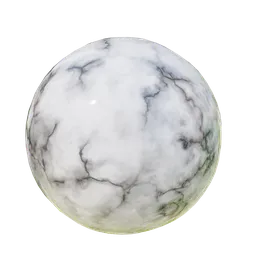 High-quality PBR white marble texture for 3D modeling, adjustable procedural material for Blender 3D artists.