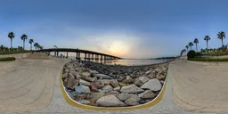 Sunset over the seaside reef