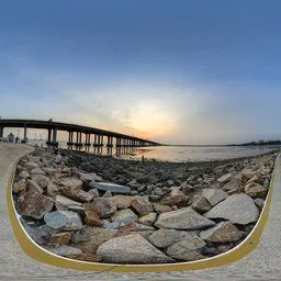 Sunset over the seaside reef