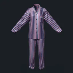 Tri-Color Striped Silk Pajama Set