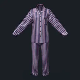 Tri-Color Striped Silk Pajama Set