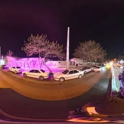 Urban Boulevard at Night Bus Traffic