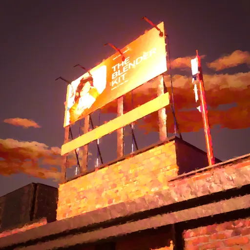 Rooftop Billboard Sunset Urban