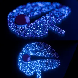 Sci-Fi Brain with Neon by geo nodes