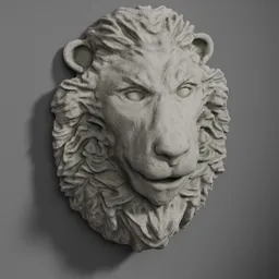 Lion Head Stone Roman Sculpture