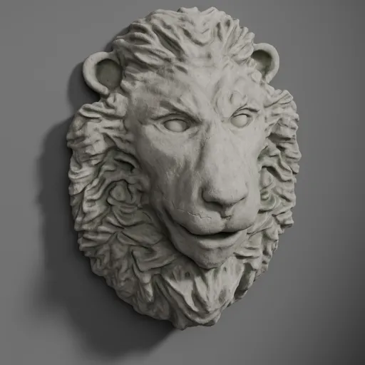 Lion Head Stone Roman Sculpture