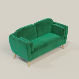 Green Velvet Scandinavian Sofa