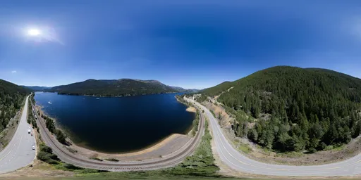 Lake in Canadian Nature Sunny