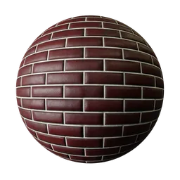 High-quality PBR red brick texture for 3D modeling in Blender, featuring realistic white mortar detail.