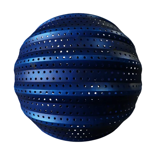 Blue grilled metal