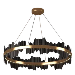 "Highly detailed and photorealistic Ring Chandelier 3D model made with Blender and rendered with Cycles. Accurately sized with optimized topology for maximum polygon efficiency and fully subdividable for mesh smoothness. Perfect for interior design and lighting projects. "