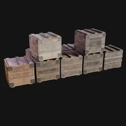 Reinforced Wooden Warehouse Crate Stack