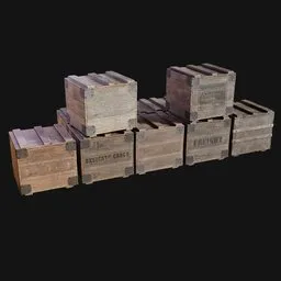 Reinforced Wooden Warehouse Crate Stack