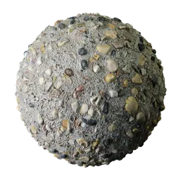 High-resolution 2K PBR gravel texture for realistic rendering in Blender 3D and similar applications.