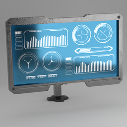 Scifi Monitor Display Device with Research Data