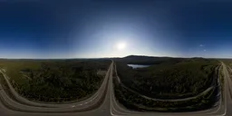 Aerial Road in Nature Sunny