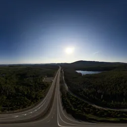 Aerial Road in Nature Sunny