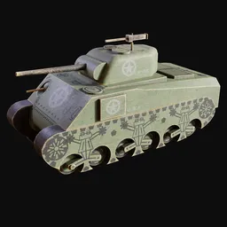 Wooden Toy Sherman Tank