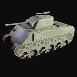 Wooden Toy Sherman Tank