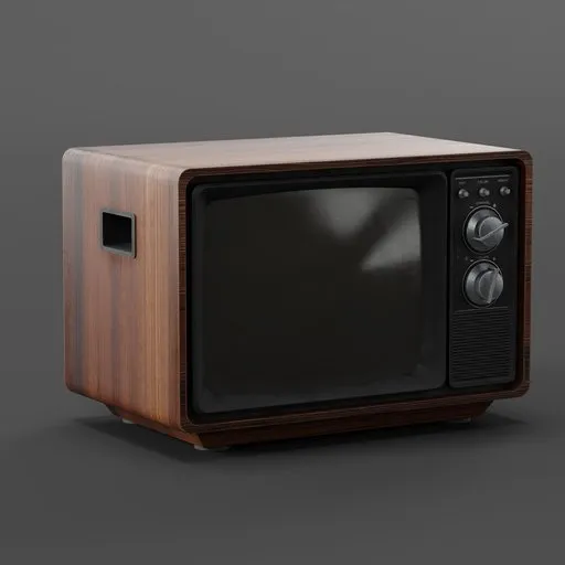 Detailed Blender 3D vintage television model with realistic textures and knobs.