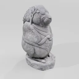 Chubby Lion Rock Statuette