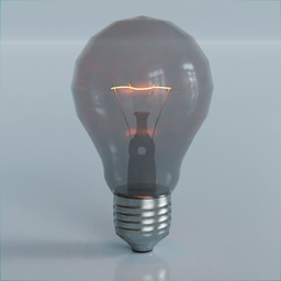 "Table lamp model of a glowing incandescent light bulb featuring a realistic design. Modeled using Blender 3D software, perfect for indoor lighting projects. Ideal for use in 3D rendering and AI applications. "