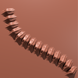 High-precision 3D spine brush for sculpting detailed mechanical ridges in Blender.
