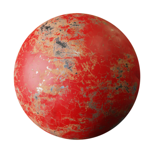 Red Painted Metal Worn FREE 3D Metal Materials BlenderKit