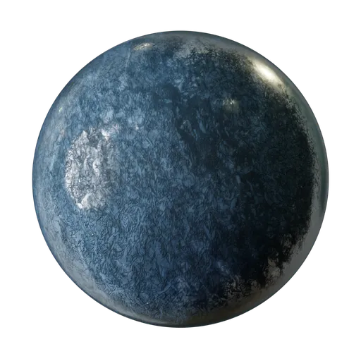 Realistic frozen surface texture for 3D rendering in Blender with detailed roughness, normal, displacement maps.