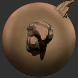 3D sculpting brush effect for detailed creature and ice surface modeling in Blender 3D.