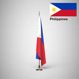 Philippines Ceremonial flag on stand