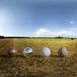 Harvested field, unclipped sun