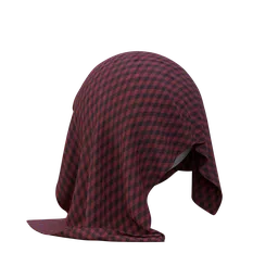 Textured red and black Buffalo Plaid fabric PBR material for 3D rendering in Blender and other software.