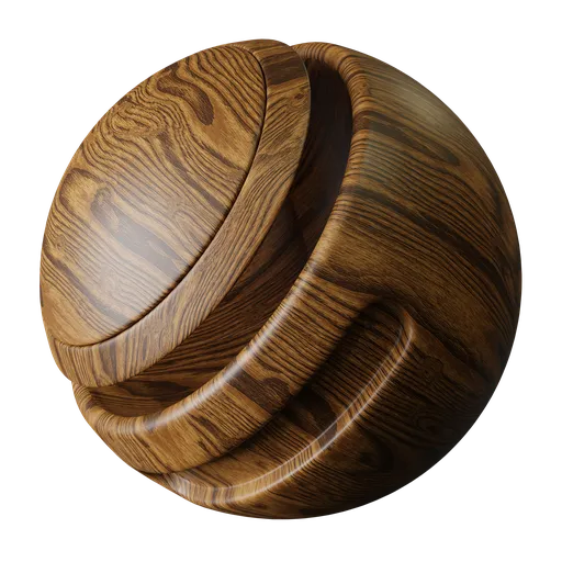 Realistic dark teak wood texture for PBR material in 3D modeling, suitable for Blender and other 3D apps.