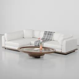 Miller Sectional in Sunbrella Loft White