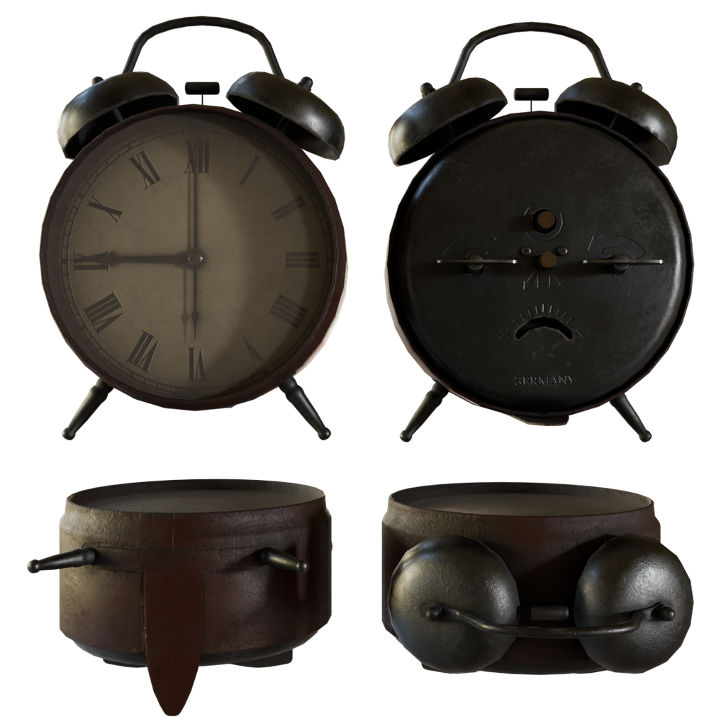 Vintage Alarm Clock with Roman Numerals | Clocks models | BlenderKit