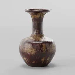 Rustic textured metallic vase 3D model rendered in Blender, suitable for digital art and virtual interior design elements.