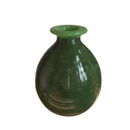 Alt text: "Jade Vase - 3D Model for Blender 3D: Green glazed ceramic vase with a matching lid, featuring a smooth surface render. Inspired by Luo Ping's artwork, this 3D model is perfect for creating realistic scenes. Ideal for wine enthusiasts and 3D artists alike. Explore now!"