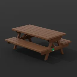 Wooden Park Bench