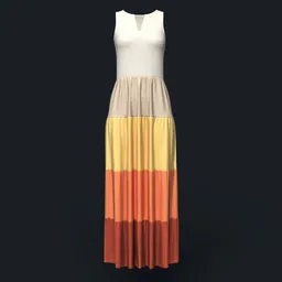 Multicolored Tiered Maxi Dress