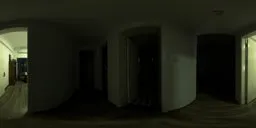 Dimly lit interior HDR environment map with subtle lighting and 4K texture detail for realistic scene illumination.